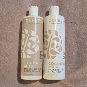 Purezero Coconut Milk Moisturizing Shampoo & Conditioner Set 12oz Clean Beauty N